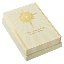 Hallmark Boxed Religious Christmas Cards, Gold Foil Star 40 Cards and 40 Enve...