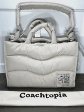 Coach Coachtopia Loop Wavy Quilted Tote Large Shopper Shoulder Bag Cloud CQ057