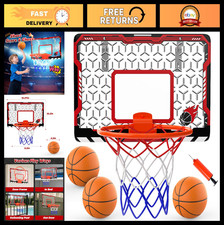 Mini Basketball Hoop for Door  Wall - Foldable Rim, 3 Balls  Pump, Indoor Game