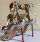 Sophia Webster Silver Patent Leather Strappy Heels Sandal Size 40/10 — photo 3