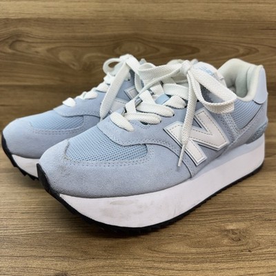 New Balance 574+ Light Chrome Blue/ Quarry Blue WL574ZSW Women s Size 9