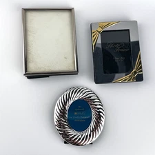 Lot of 3 Vintage Silver Mini Picture Frames Ornate Miniature Gallery Wall Decor