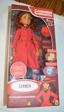 CARMEN SANDIEGO 12 INCH DOLL LOYAL SUBJECTS 15 PIECE TREASUE BOX PLAY SET !!