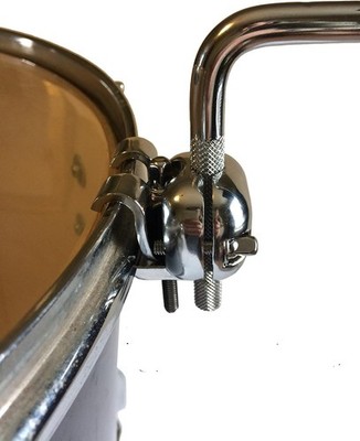 Cowbell Mount Bracket - Tom Hoop Clamp for Cowbell, Jam Block, Metallic 