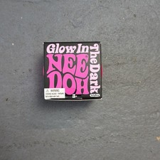 Schylling NEE DOH Glow-in-the-Dark Squeeze Ball Toy PINK NeeDoh NEW IN BOX