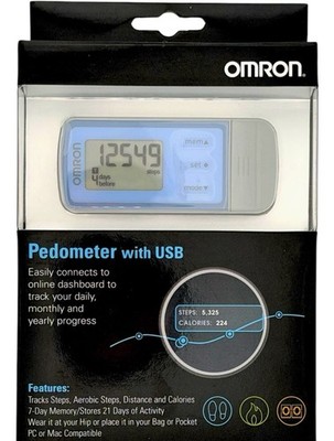 Omron HJ-322U USB Pedometer Step/Distance/Calories Memory Clock White