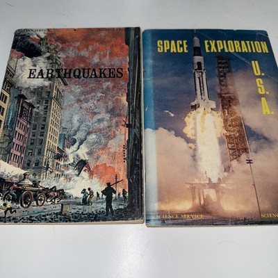 Vintage 1969 Science Service Books: Earthquakes & Space Exploration U.S.A.