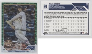 2023 Topps Series 1 Green Foil /499 Riley Greene #31 Rookie RC