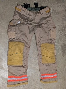 Firefighter Turnout Bunker Pants, Size 38 x 34, Brown