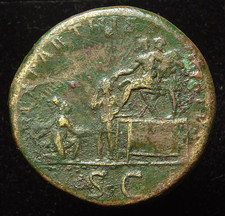 Trajan brass sestertius REX PARTHIS DATVS S C, Rome 116AD - RIC 667