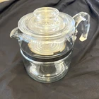 Vtg Pyrex Flameware Glass Coffee Pot Stovetop Percolator 7756-B 6 Cup Complete