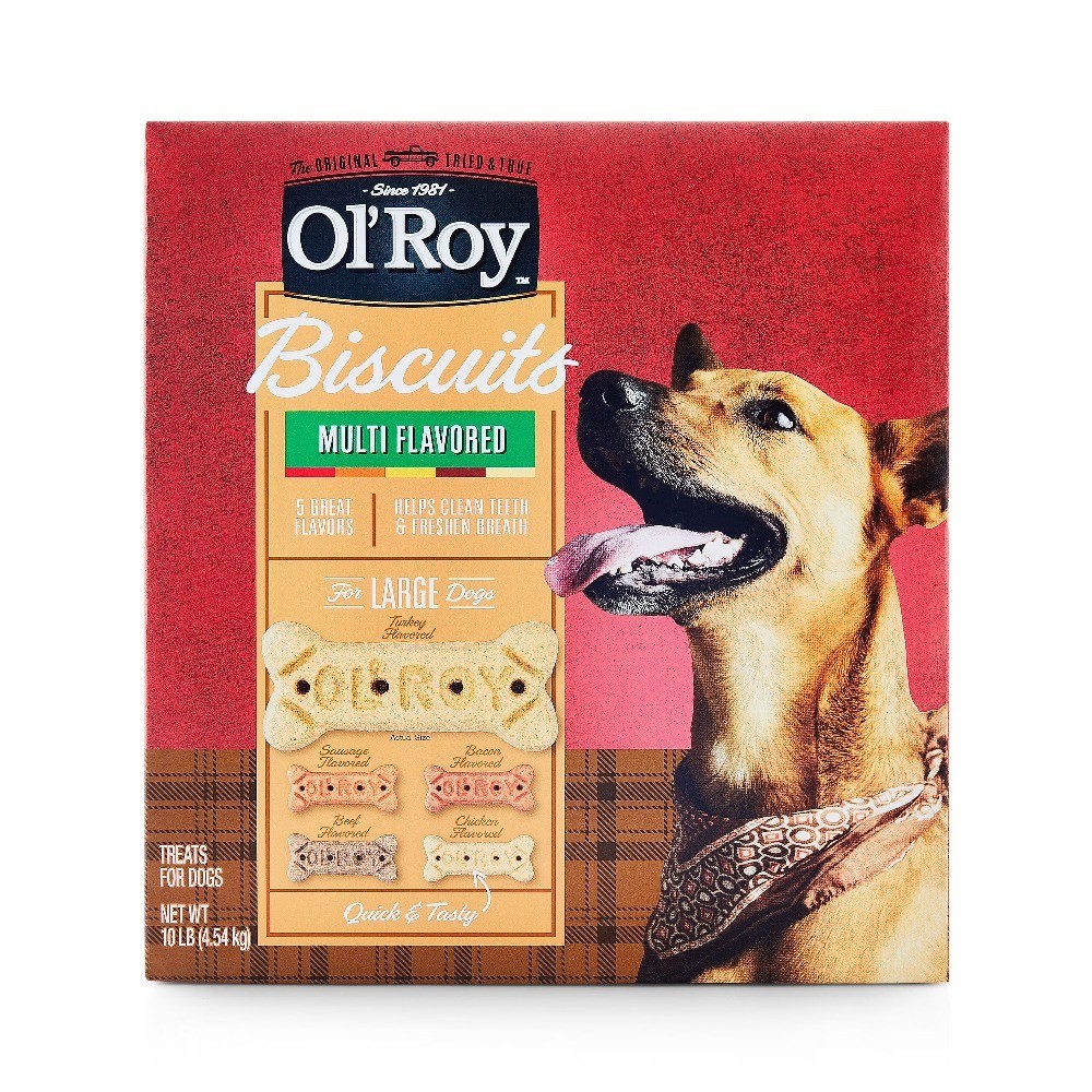 Multi Flavored Biscuits for Large Breeds, Dry Dog Food, 10 l