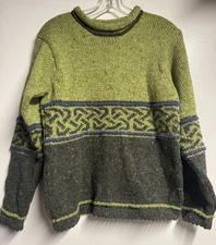 TAHILLA KNITWEAR handloomed  Donegal Wool Kerry, Ireland Sweater M NEW
