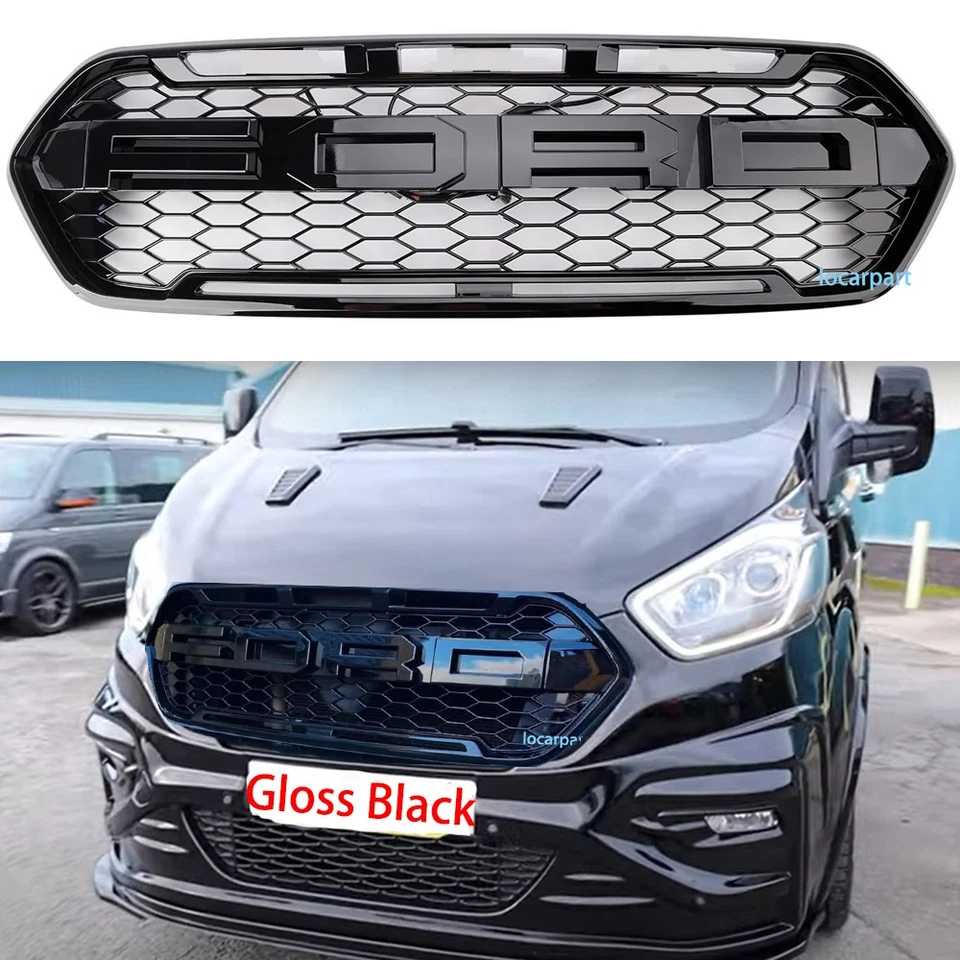 Gloss Grill For Ford Transit Custom Grill 2018-2023 Raptor Style Upgrade Grille