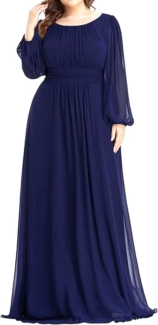 ebay uk evening dresses size 18 Plus Size Long Sleeve Formal Dresses for Women for sale