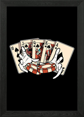 Royal Flush Casino Gerahmtes Wandbild Poster Leinwanddruck Bild