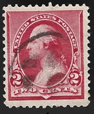 Sc#220 2c Washington Regular Issue with Handstamped Cancel - (A-3)