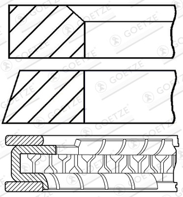 4x PISTON RING KIT 08-785506-00 FOR FIAT 126A1.048/000 141A.000 0.7L 2cyl 126 - Picture 2 of 8