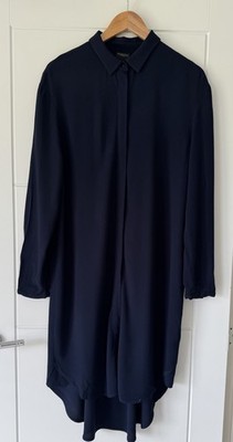 Selected Femme Long Sleeved Navy Viscose Shirt Dress Size 38 UK 10