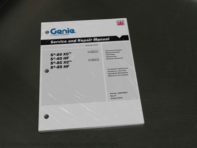Terex Genie S-80 XC, S-80 HF, S-85 XC,S-85 HF Boom Lift Service Manual Shop Book