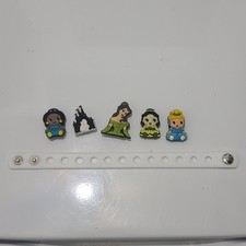 Disney Princess Shoe Charms For Crocs  Wristbands Lot Of 8 Rubber Pins