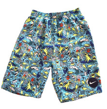Swim Shorts/Trunks Nike Boys Blue Size XL surf Dinos, sharks, volcanos, swooshes