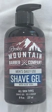Rocky Mountain Barber Co. Shave Gel Aloe Vera 8 oz Men’s Daily Use – New