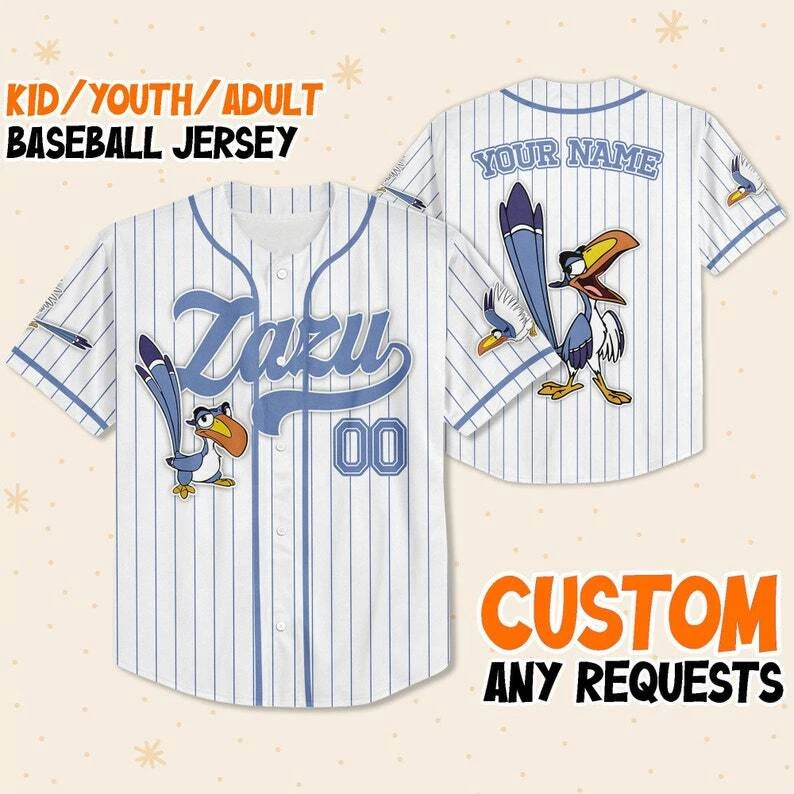 Custom Disney The Lion King Zazu Simple Stripe, Custom Baseball Jersey