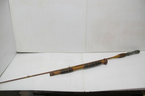 Rare Canne à Pêche Ancienne Bambou Tonkin #440 – The Gliebe Co – États-Unis – Réparation