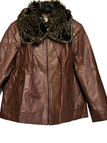 Women's Outerwear Church Fur Winter Fall Genuine leather jacket coat plus 20W 1X - Picture 14 of 24