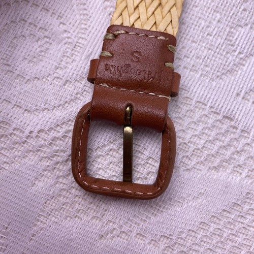 Cinturón de vestir trenzado tostado con hebilla marrón para mujer talla S 3/4 pulgadas - Imagen 4 de 5