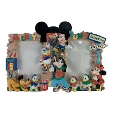 Vintage Retro Disney Store Mickey Mouse Dunk 3D Double Photo Frame Rare Used
