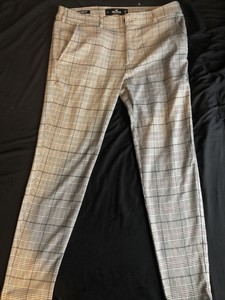 hollister plaid pants mens