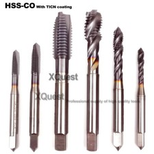 HSSE TICN Machine tap Thread Spiral Flute taps M2 2.5 3 4 5 6 8 10 20 for steel