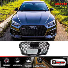 Audi RS5 Style A5 S5 B9 Front Main Grille Honeycomb Mesh Grill Gloss Black 2017+