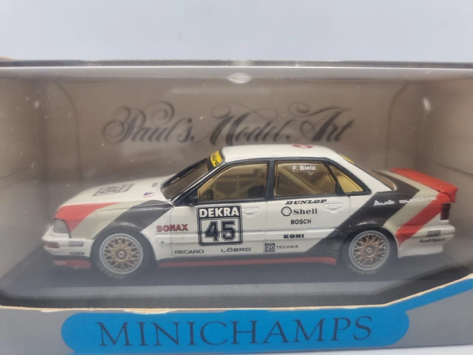 Minichamps 1:43 Audi Quattro V8 #45 DTM 1991 Frank Biela Diecast Rally Car Foto 2 de 4