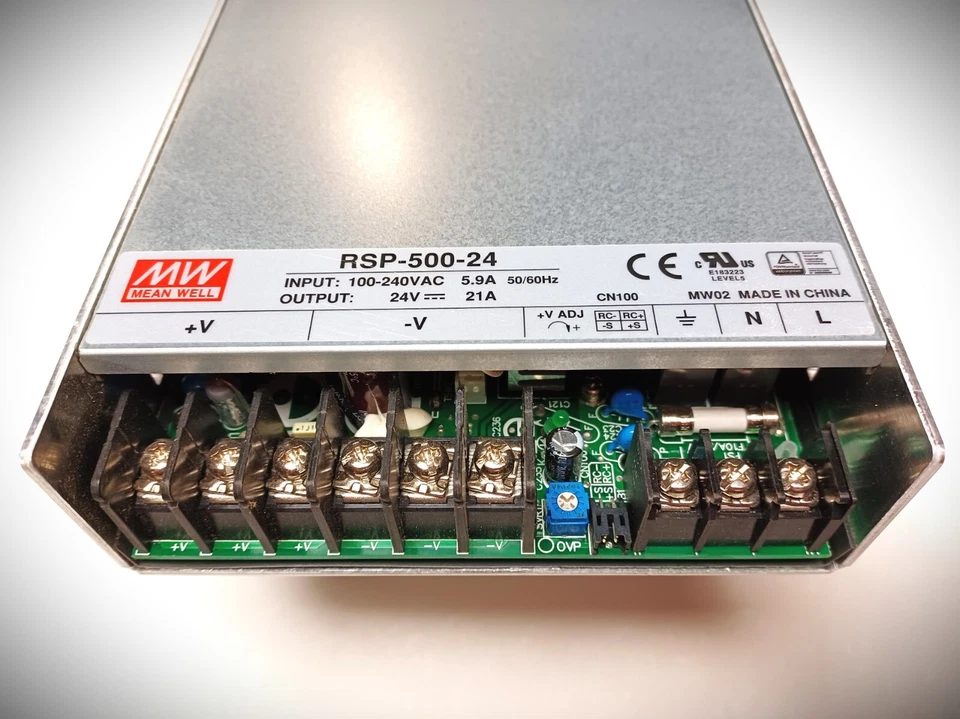 FUENTE DE ALIMENTACIÓN CONMUTADA MEANWELL RSP-500-24 500 VATIOS 24 VDC - POCAS HORAS Foto 2 de 4