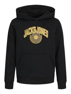 JACK & JONES Junior Sweat Kapuzenpullover Hoodie schwarz JJKam Größe 140 bis 176