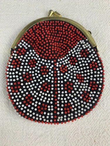 Vintage Ladybird Beaded Purse Cute Retro 60's/70's - 第 1/3 張圖片
