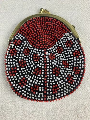 Vintage Ladybird Beaded Purse Cute Retro 60's/70's - Picture 1 of 3