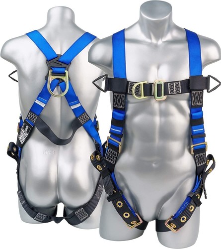 Fall Protection Body Safety Harness w/ 5pt Adjustments, Pass-through Chest,... - Picture 6 of 11