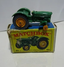 Vintage Matchbox Lesney #50 Green Tractor w/ Box FVF/GD+