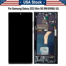 OLED For Samsung Galaxy S22 Ultra 5G S908U/U1 LCD Touch Screen Assembly +Frame