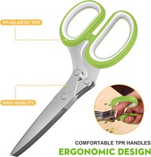 Herb Scissors 5 Blade Stainless Steel Kitchen Shears Multi Blade Cutter Tool Set