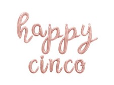 HAPPY CINCO Cursive Letter Balloon Banner - DIY Cinco De Mayo Party Decoration