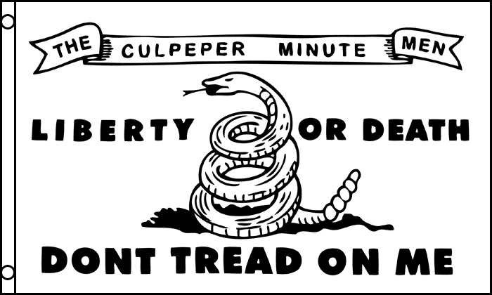 BANDIERA CULPEPER MINUTEMEN DON'T TREAD ON ME 150x90cm - BANDIERA GADSDEN 90 x 1