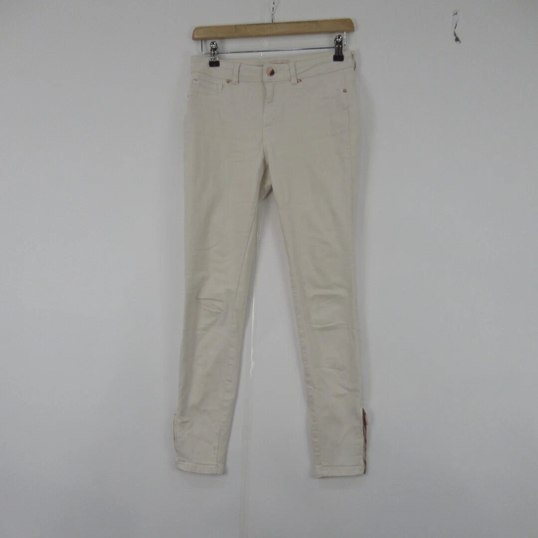 Ted Baker Capri Pants Small 26 Jeans White Zip Detail Designer