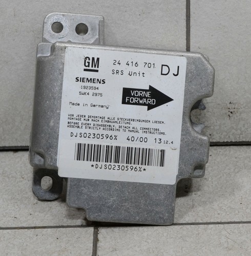 OPEL Vectra B Limo J96 Bj 2001 Airbag Steuergerät 24416701 #62965-B74