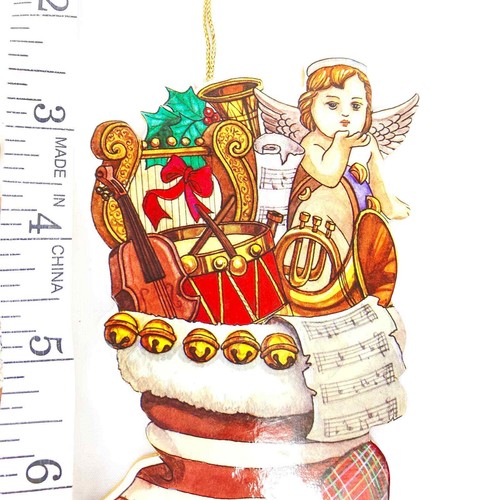 Pair of Vintage, Double-Sided, Die Cut wood, decoupage ornaments. - Picture 3 of 5