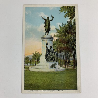 Francis Scott Key Monument - Frederick, Maryland MD Vintage Postcard